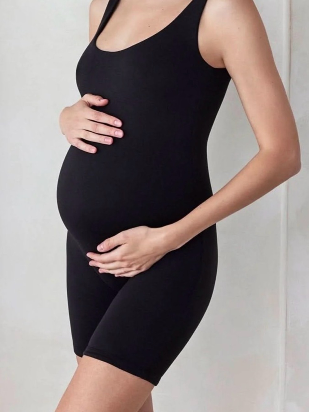 Bumpsuit Black Sleeveless Scoop Neck Romper